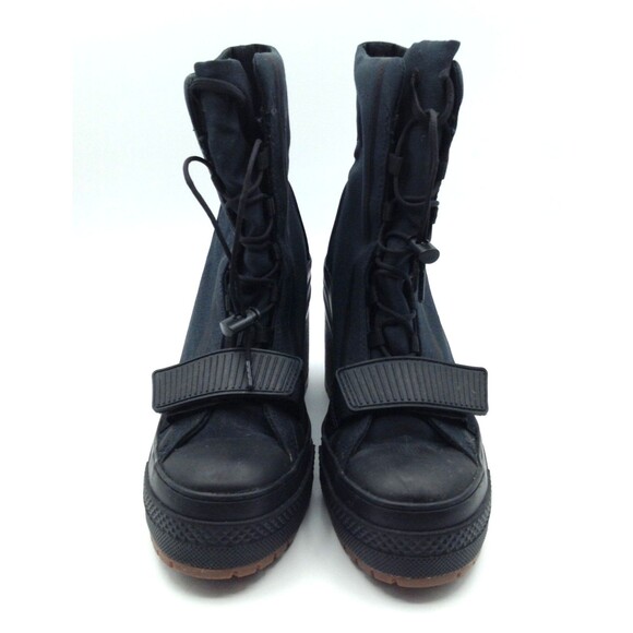 Converse Chuck 70 De Luxe Boots Wn 7.5 Black Platform Combat High Top Goth Shoes - Picture 12 of 15